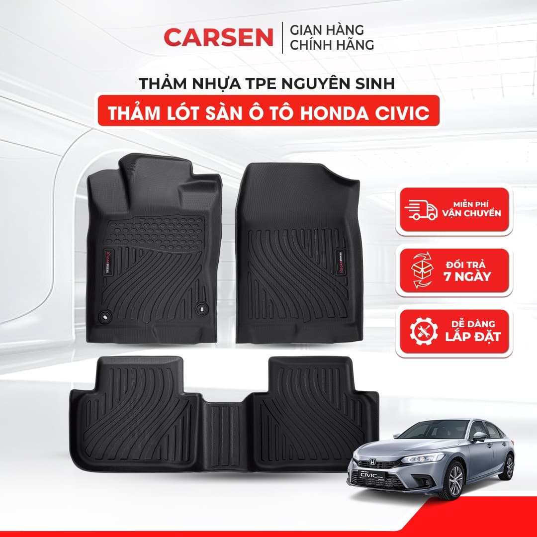 Thảm lót sàn xe Honda Civic 2022 - 2024 Carsen 1 Thảm lót sàn xe Honda Civic
